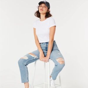 Hollister Ultra High Rise Ripped Jeans Light Medium Wash 5R